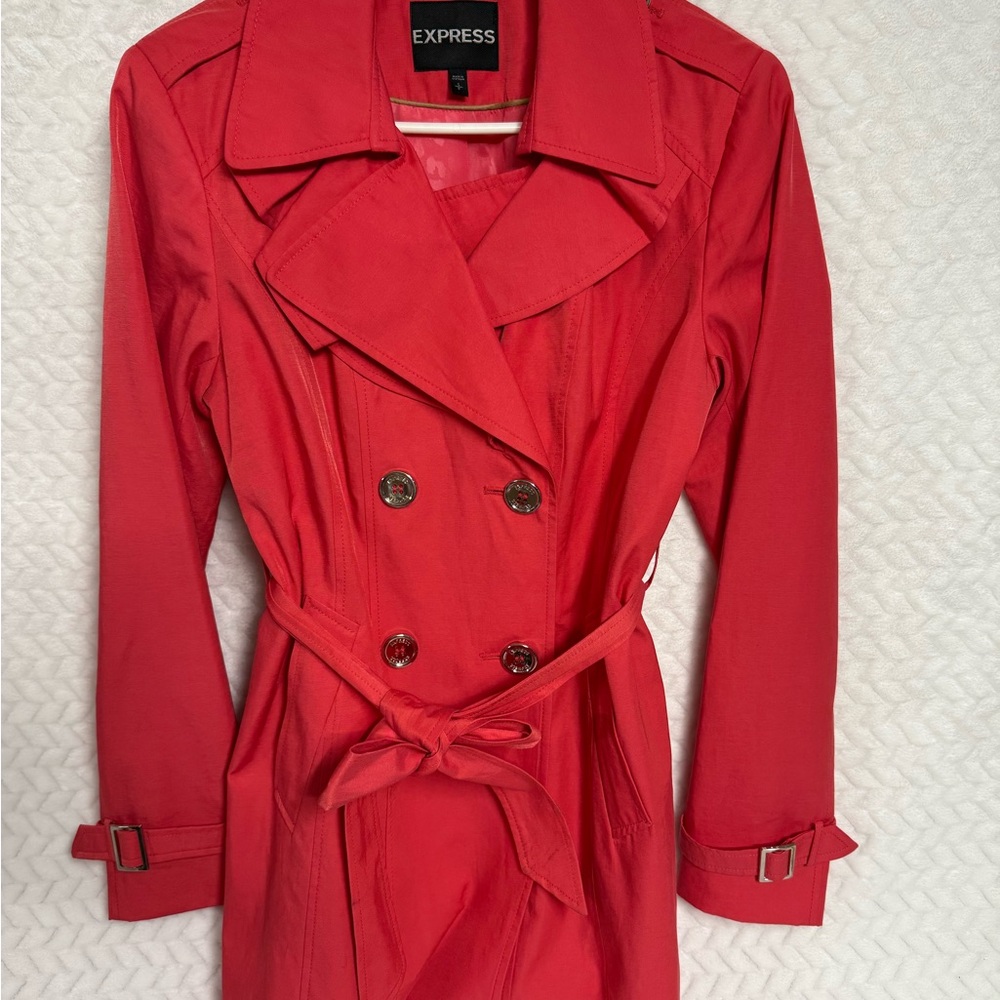 Express Women's Red Trench Coat S